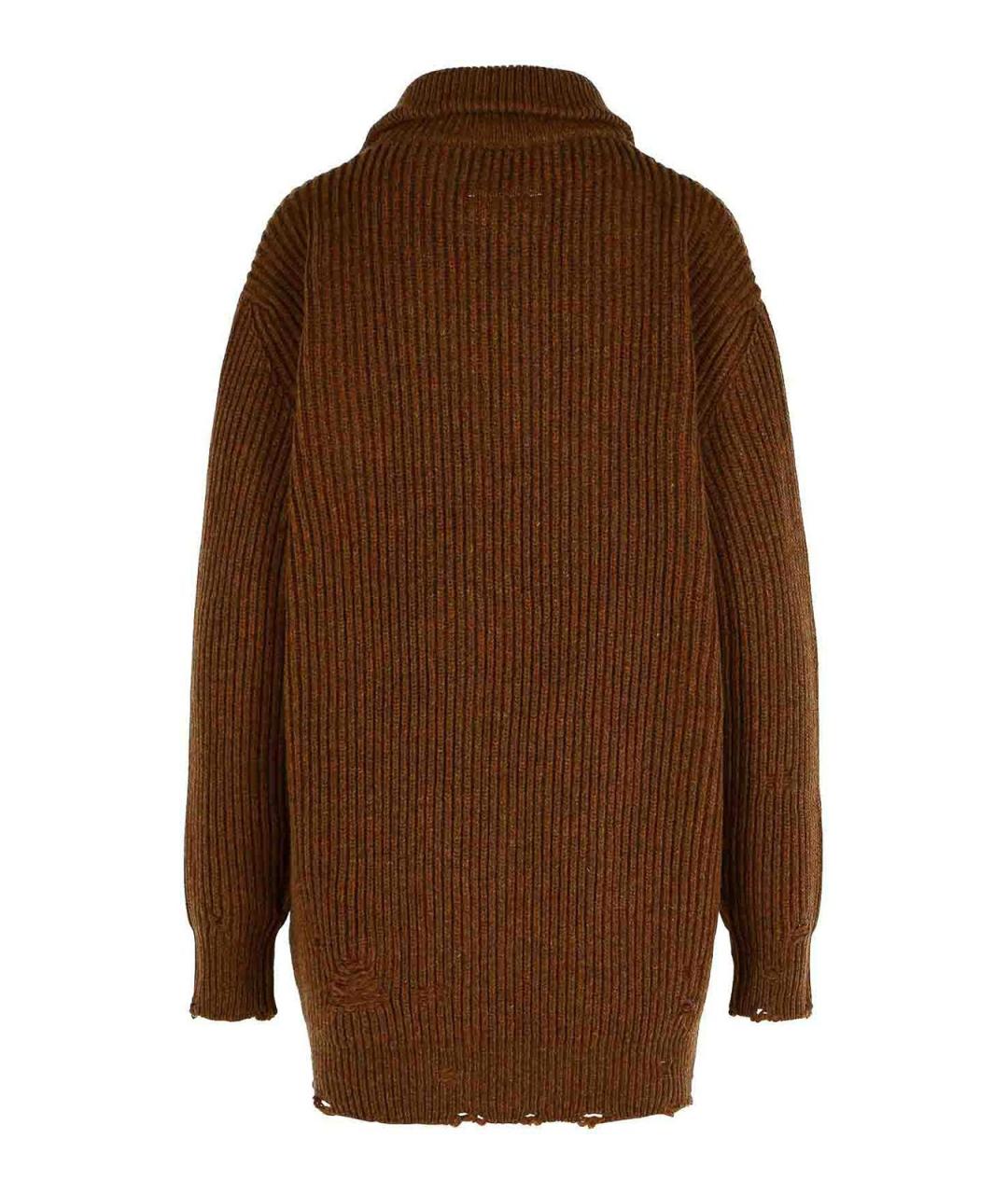 MM6 MAISON MARGIELA Коричневый шерстяной джемпер / свитер, фото 2