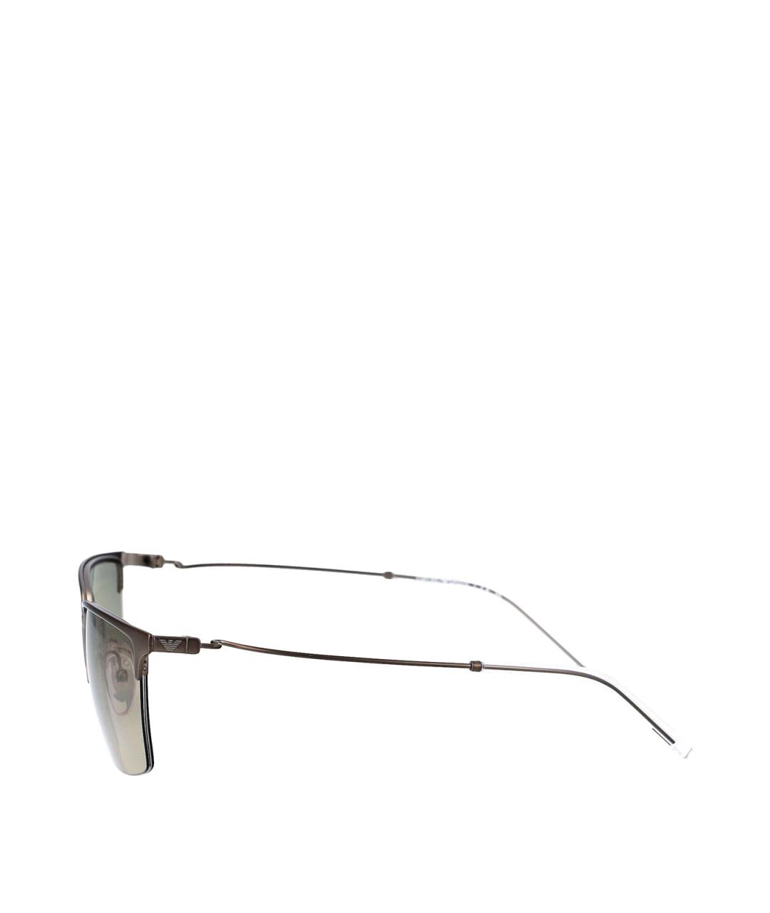 EMPORIO ARMANI Серые металлические солнцезащитные очки, фото 3
