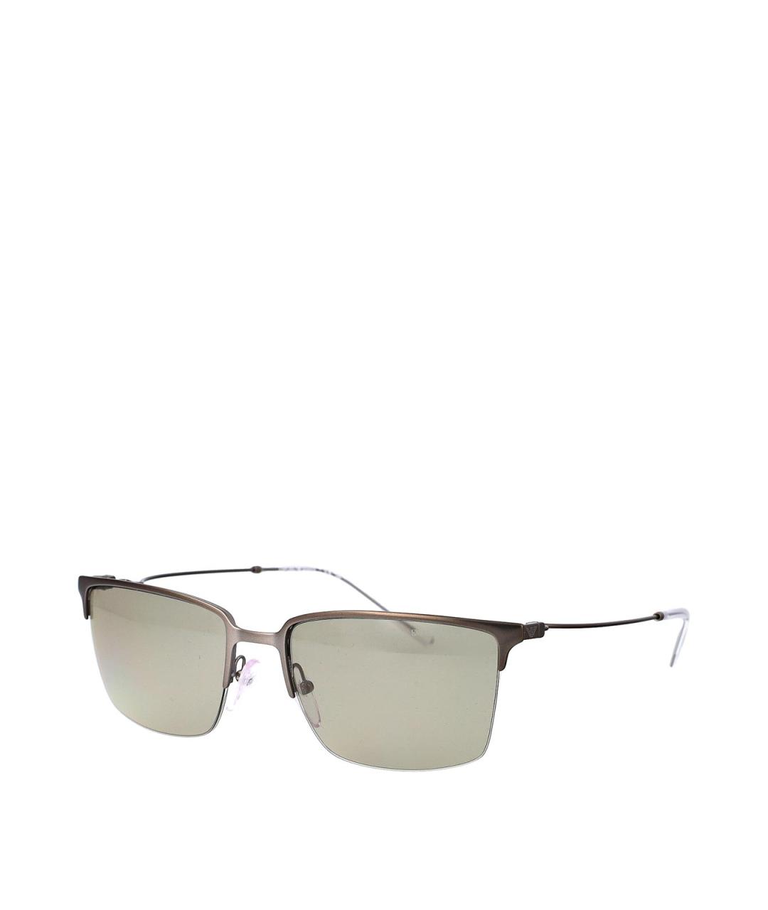 EMPORIO ARMANI Серые металлические солнцезащитные очки, фото 2
