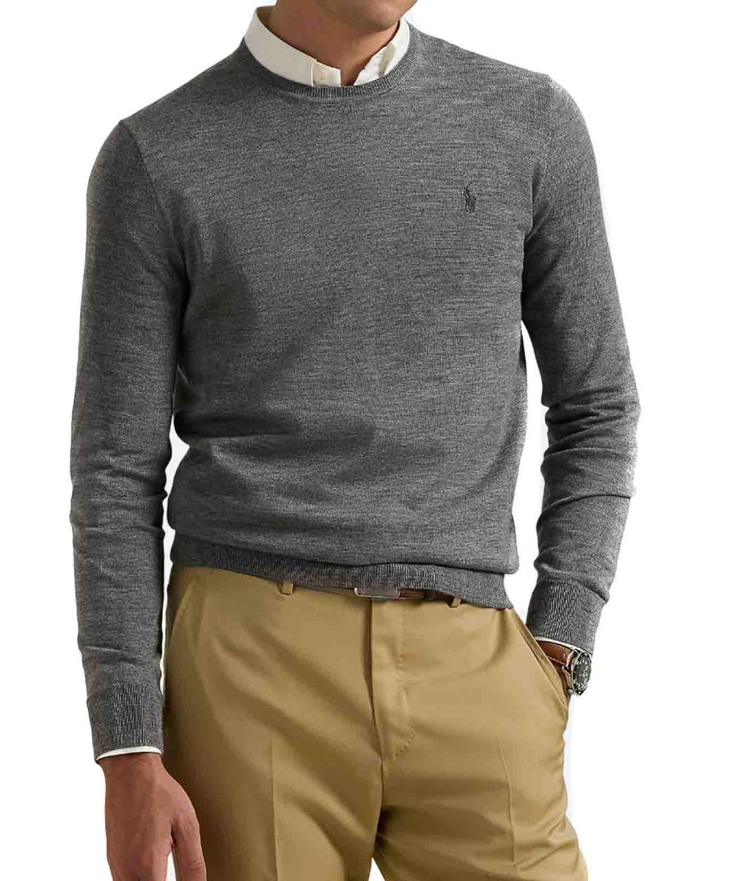 POLO RALPH LAUREN Серый шерстяной джемпер / свитер, фото 2