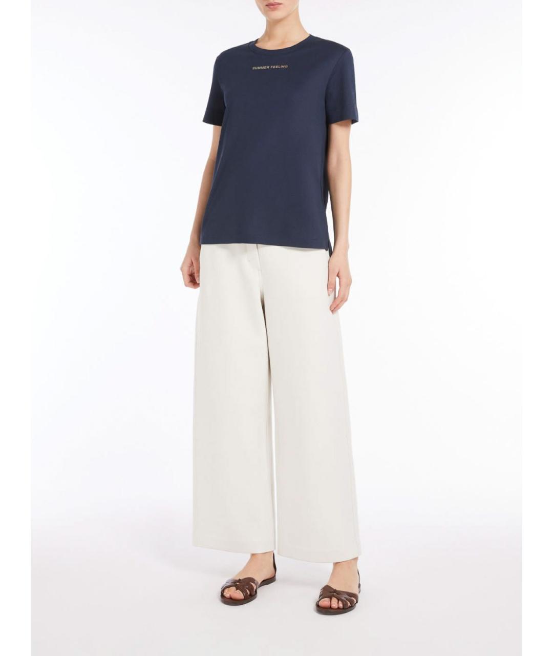 'S MAX MARA Синяя хлопковая рубашка, фото 2