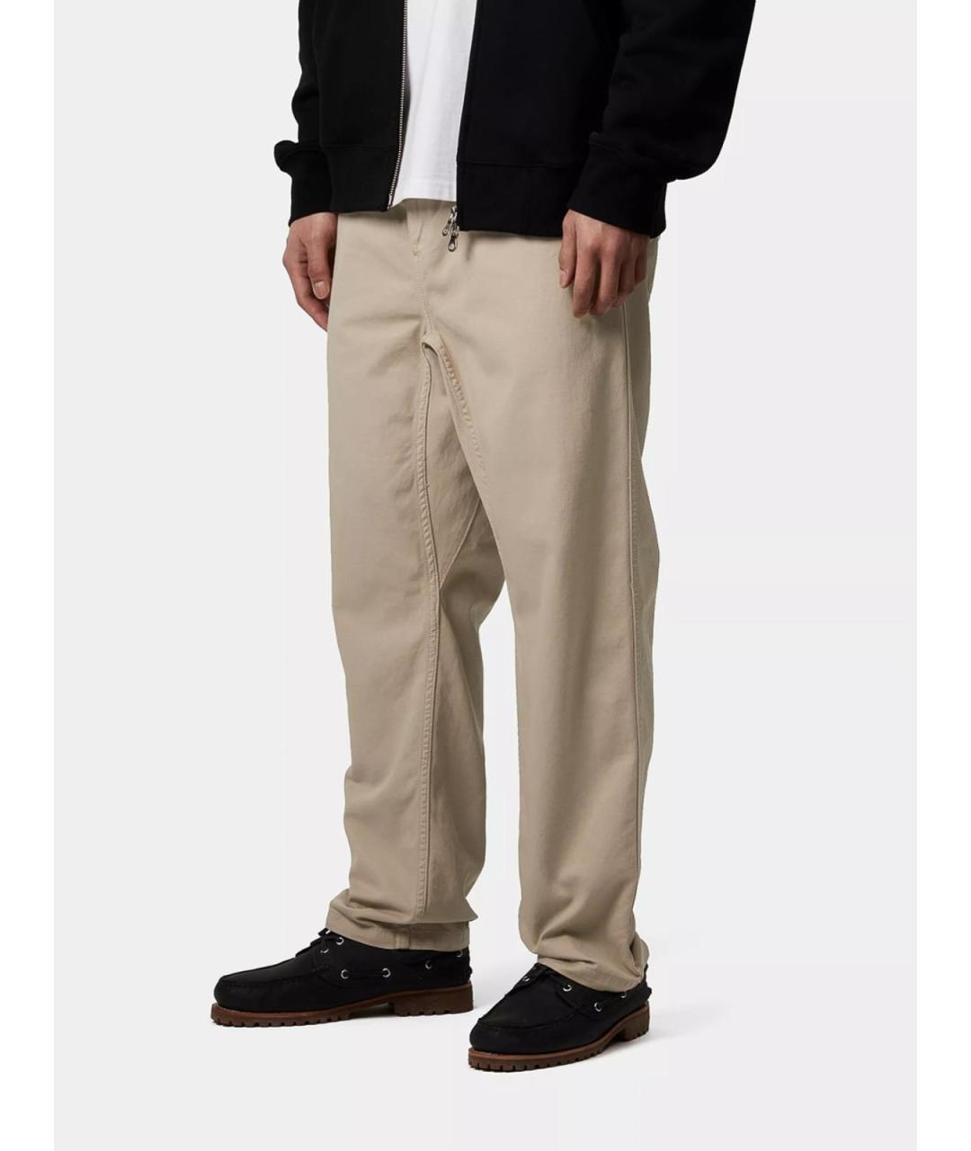 CARHARTT Бежевые хлопковые повседневные брюки, фото 4