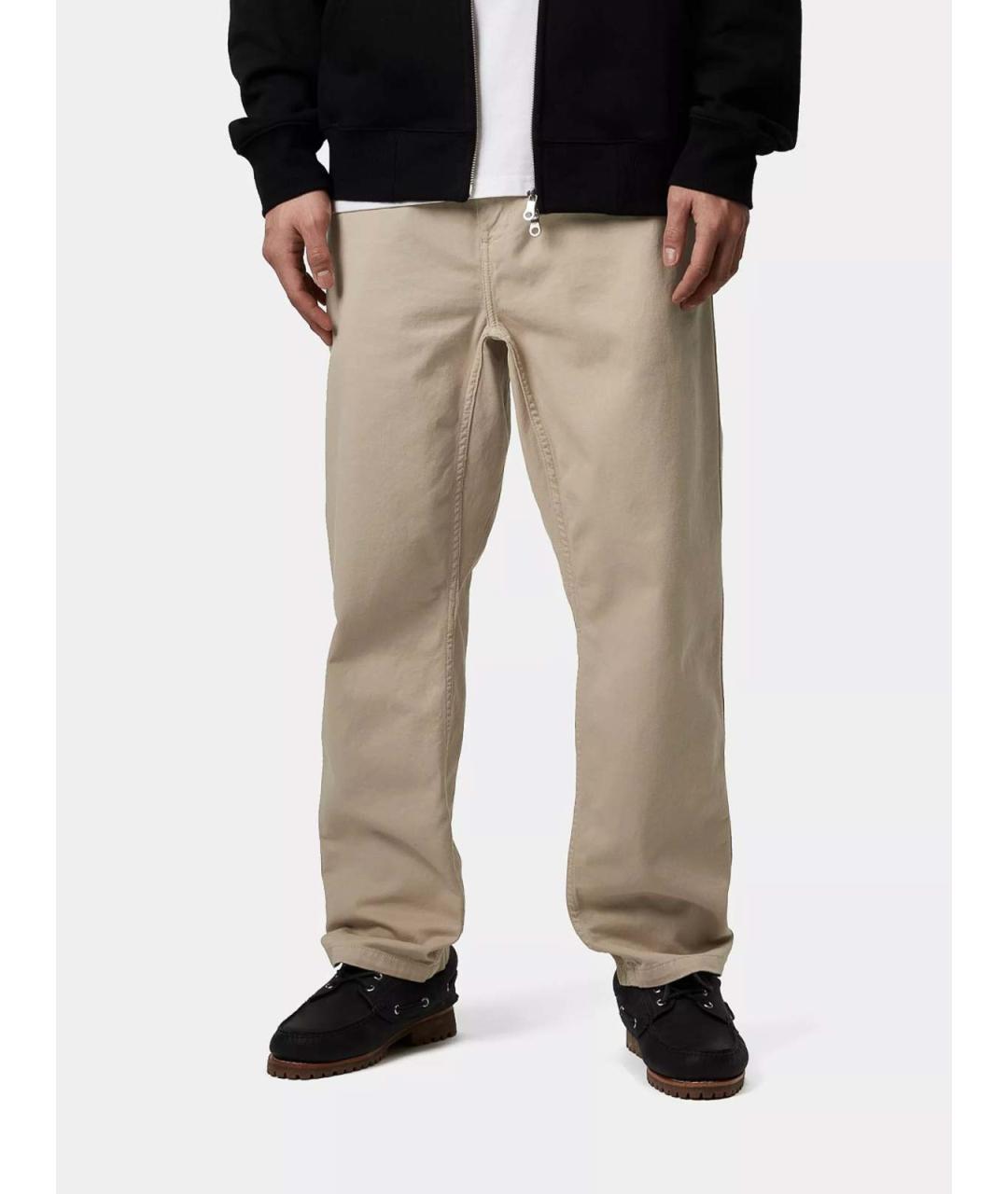 CARHARTT Бежевые хлопковые повседневные брюки, фото 3