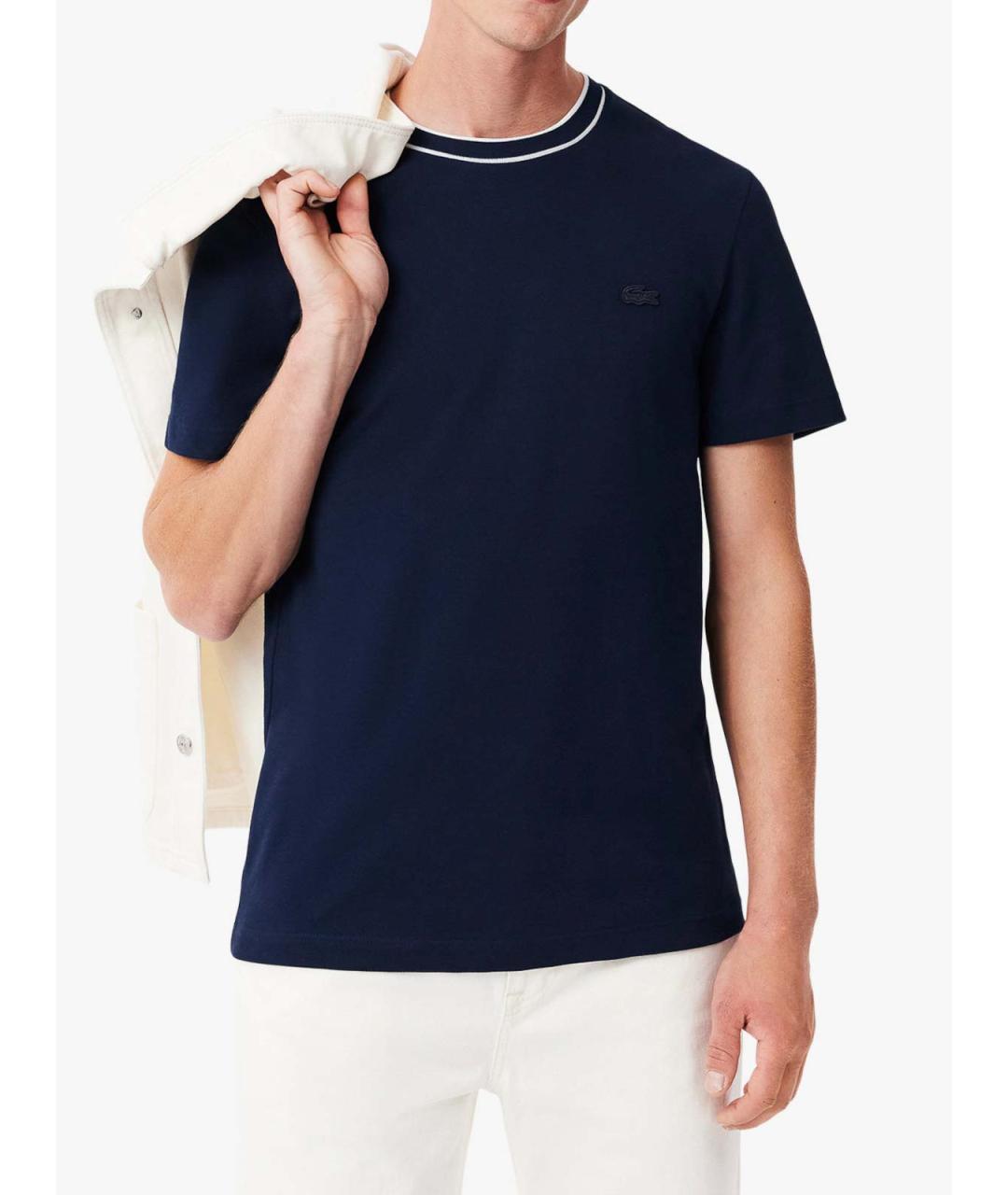 LACOSTE Синяя хлопковая футболка, фото 3