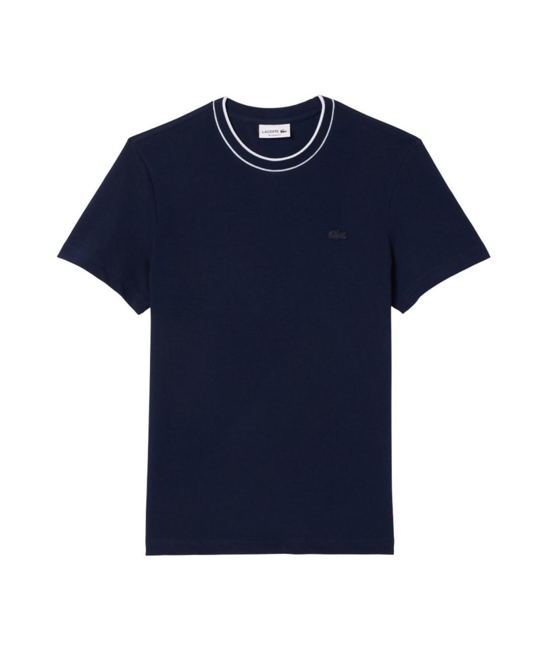 LACOSTE Синяя хлопковая футболка, фото 1