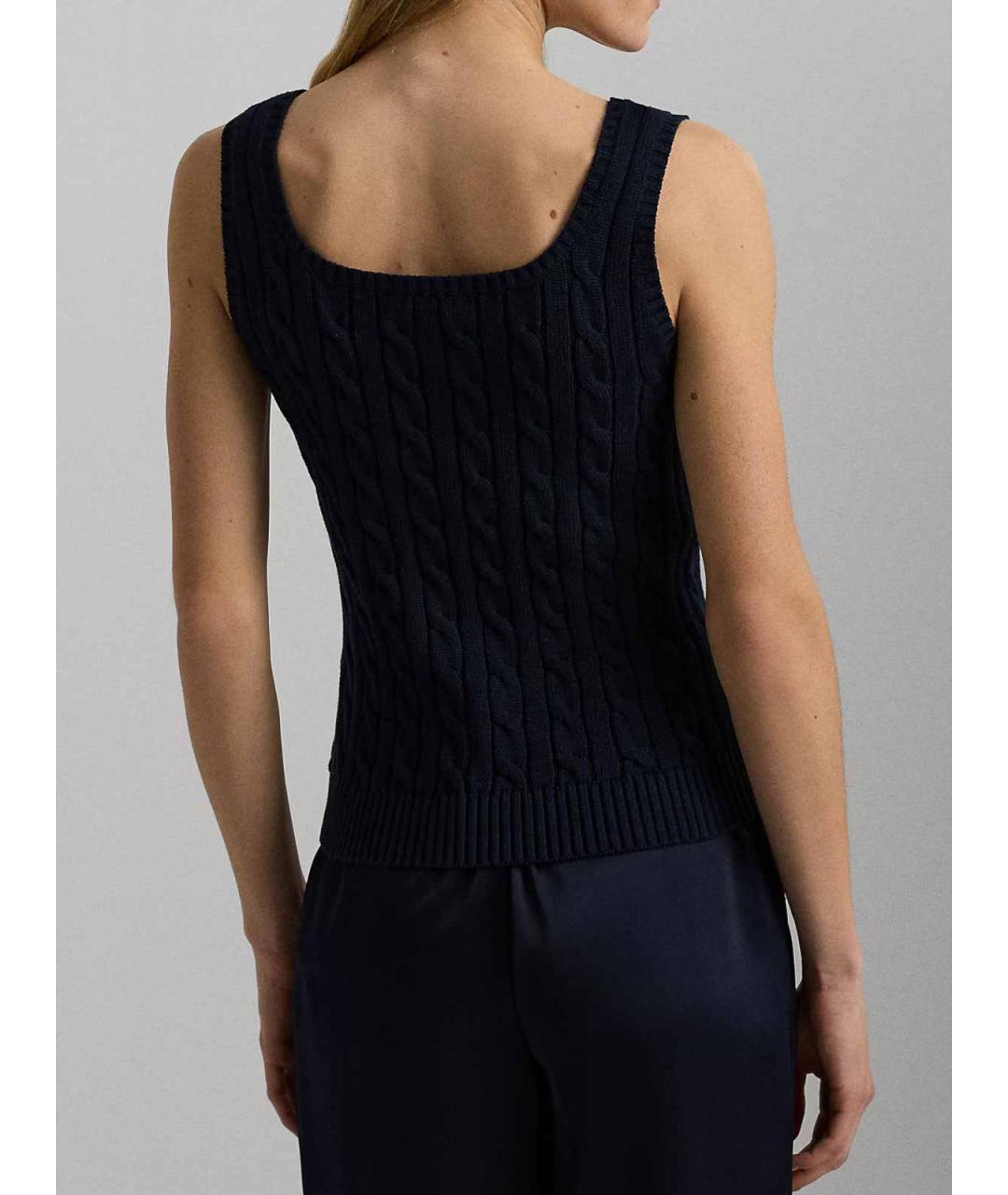 RALPH LAUREN Синяя хлопковая майка, фото 3