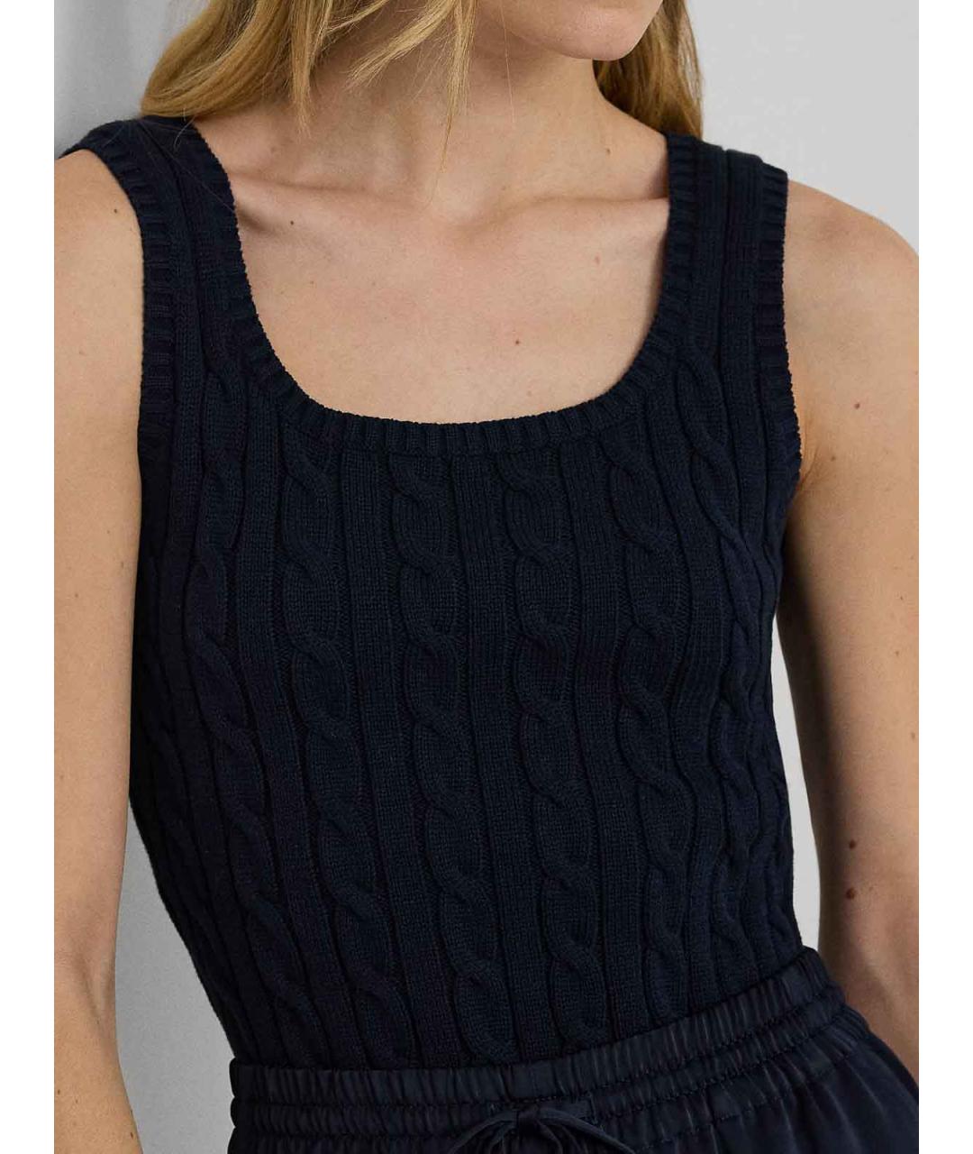 RALPH LAUREN Синяя хлопковая майка, фото 2