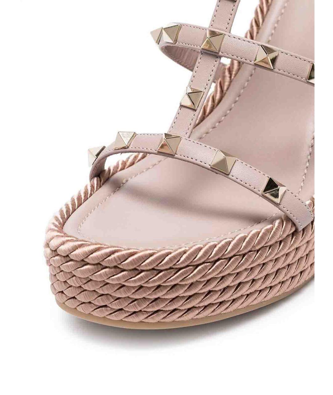 VALENTINO Розовые кожаные босоножки, фото 4