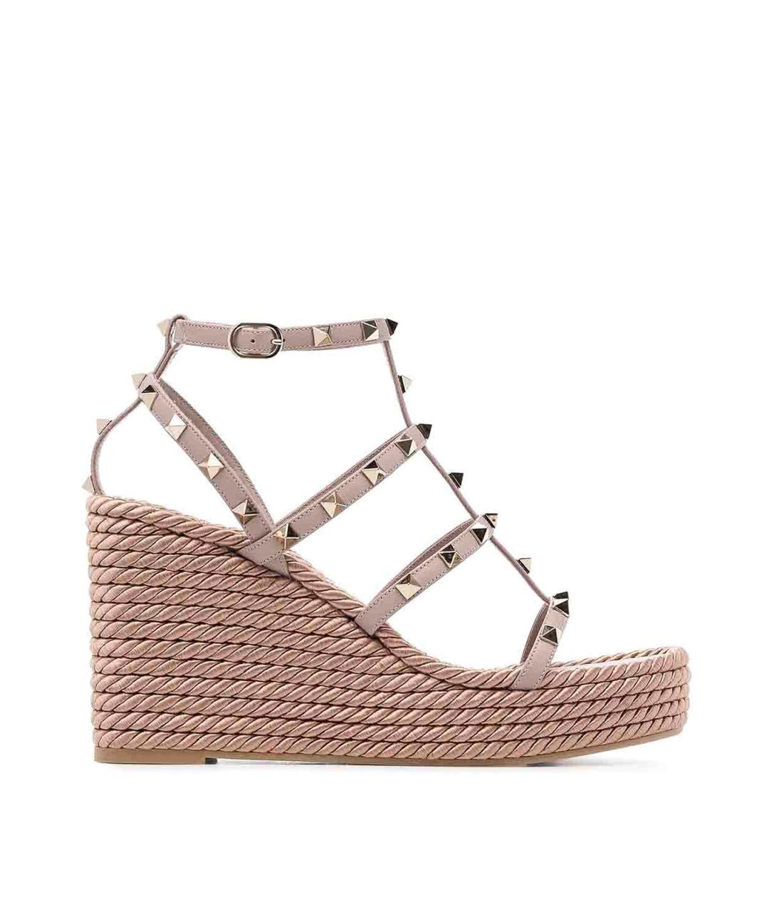 VALENTINO Розовые кожаные босоножки, фото 1