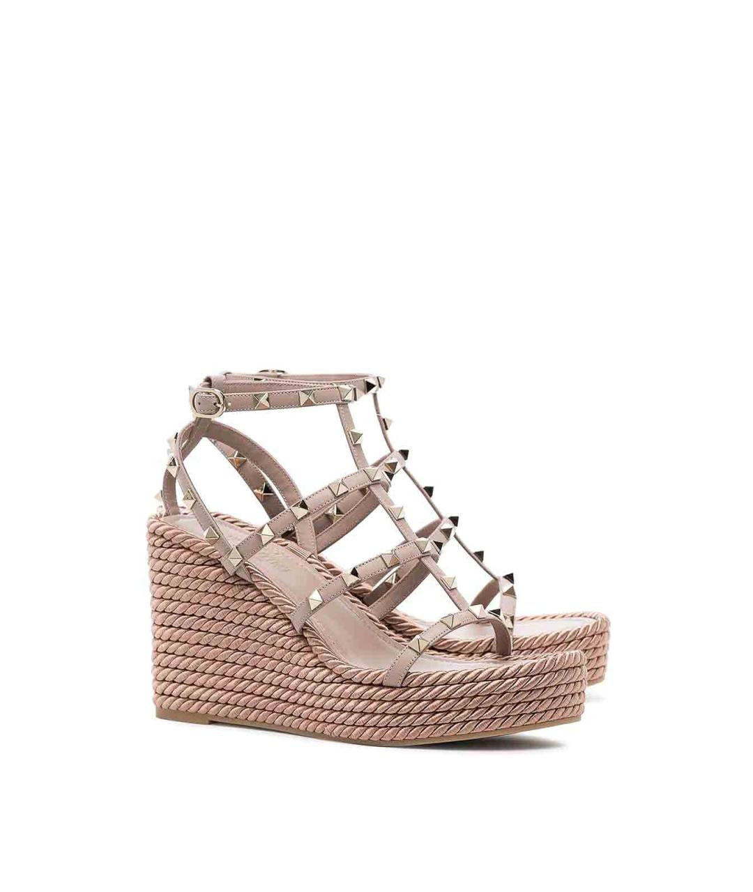VALENTINO Розовые кожаные босоножки, фото 2