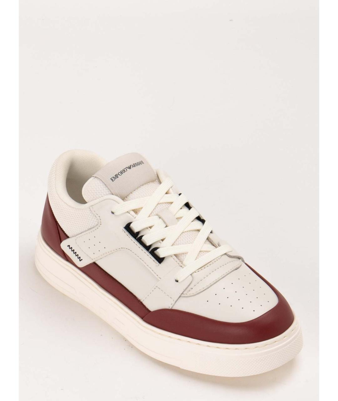 EMPORIO ARMANI Белые резиновые низкие кроссовки / кеды, фото 3