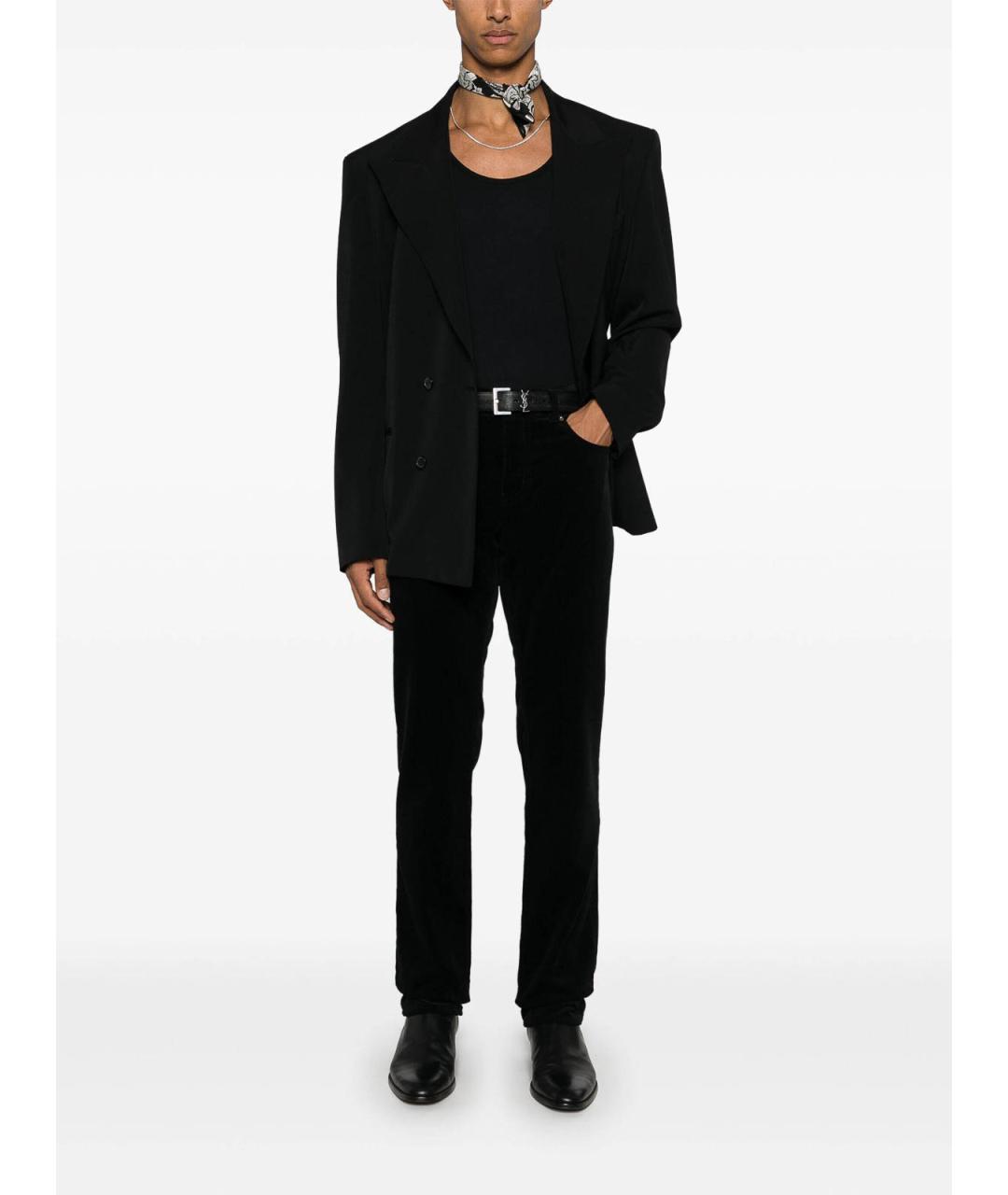 SAINT LAURENT Красные хлопковые повседневные брюки, фото 2