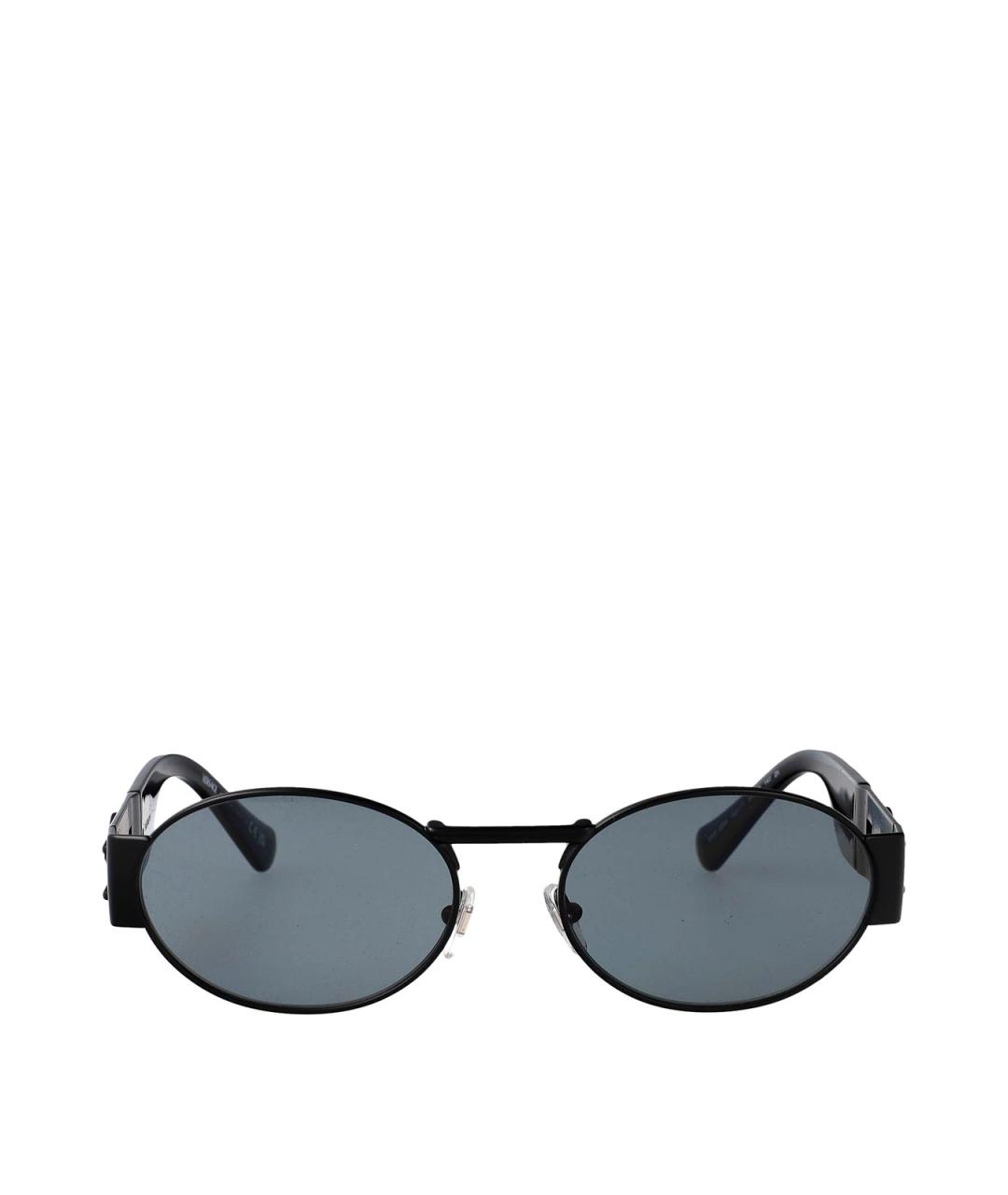 VERSACE Черные металлические солнцезащитные очки, фото 1