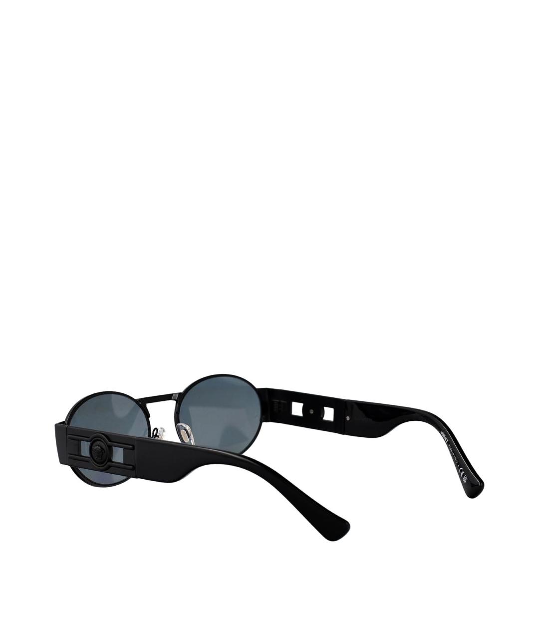 VERSACE Черные металлические солнцезащитные очки, фото 4