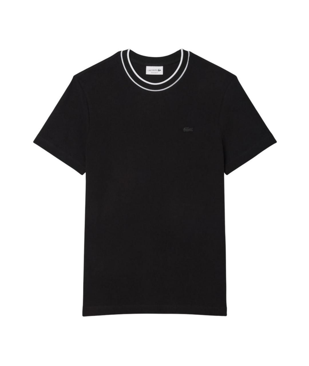 LACOSTE Черная хлопковая футболка, фото 1