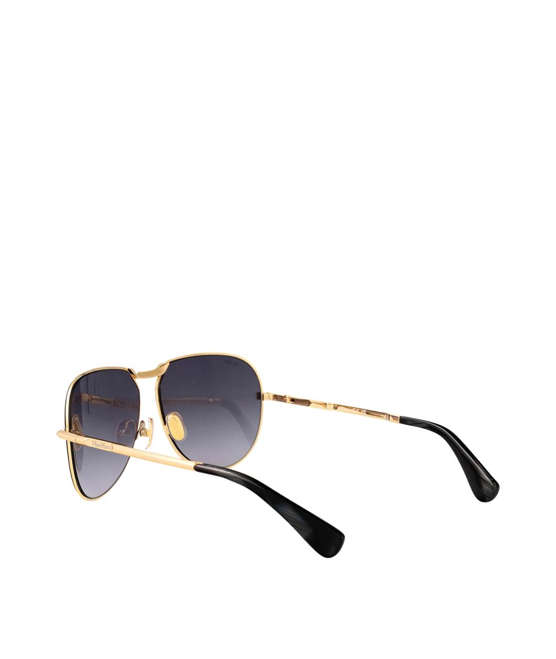 MAX MARA Золотые металлические солнцезащитные очки, фото 4