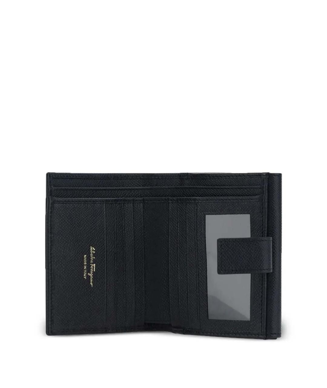 FERRAGAMO Черный кожаный кошелек, фото 3
