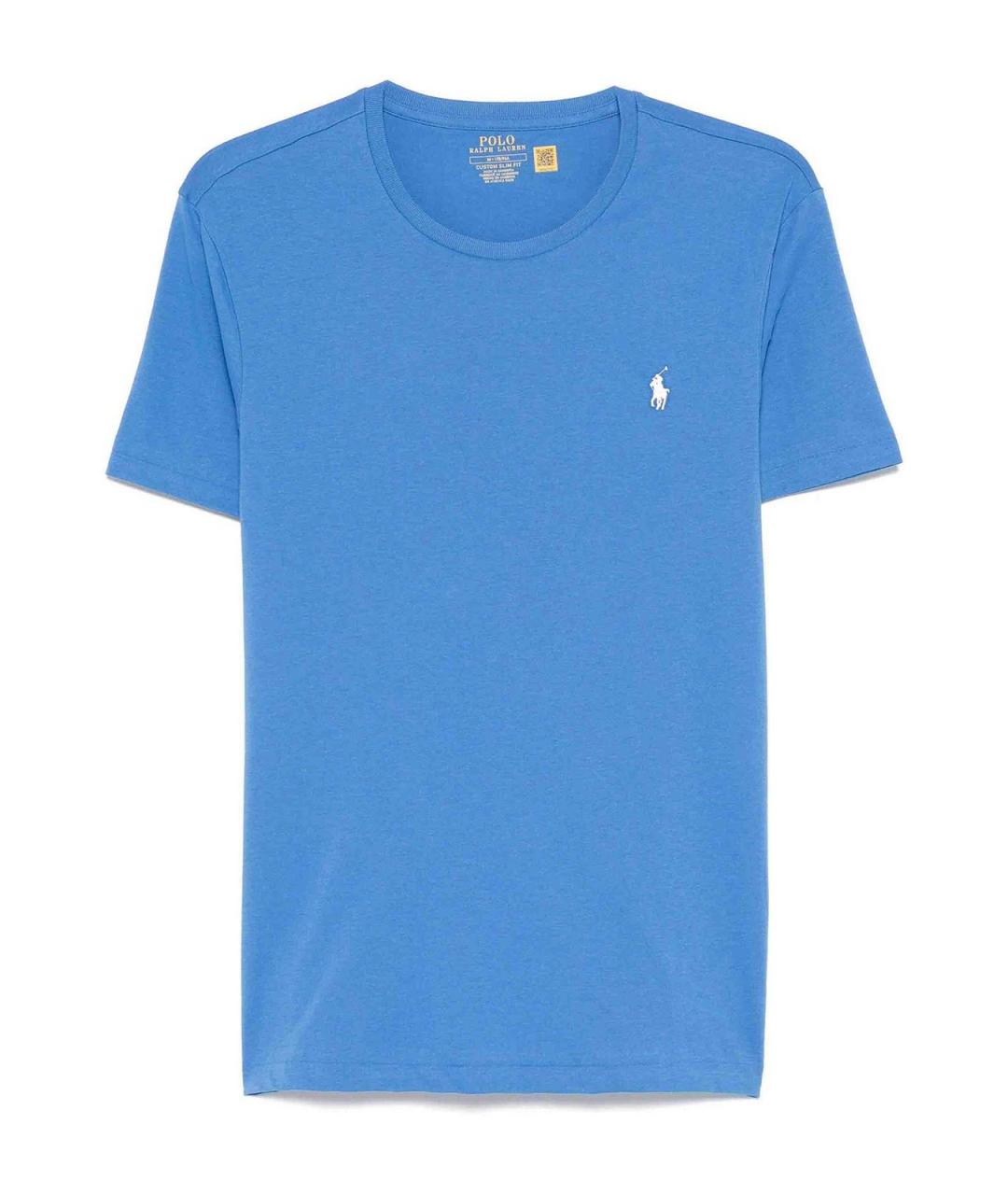 POLO RALPH LAUREN Голубая хлопковая футболка, фото 1