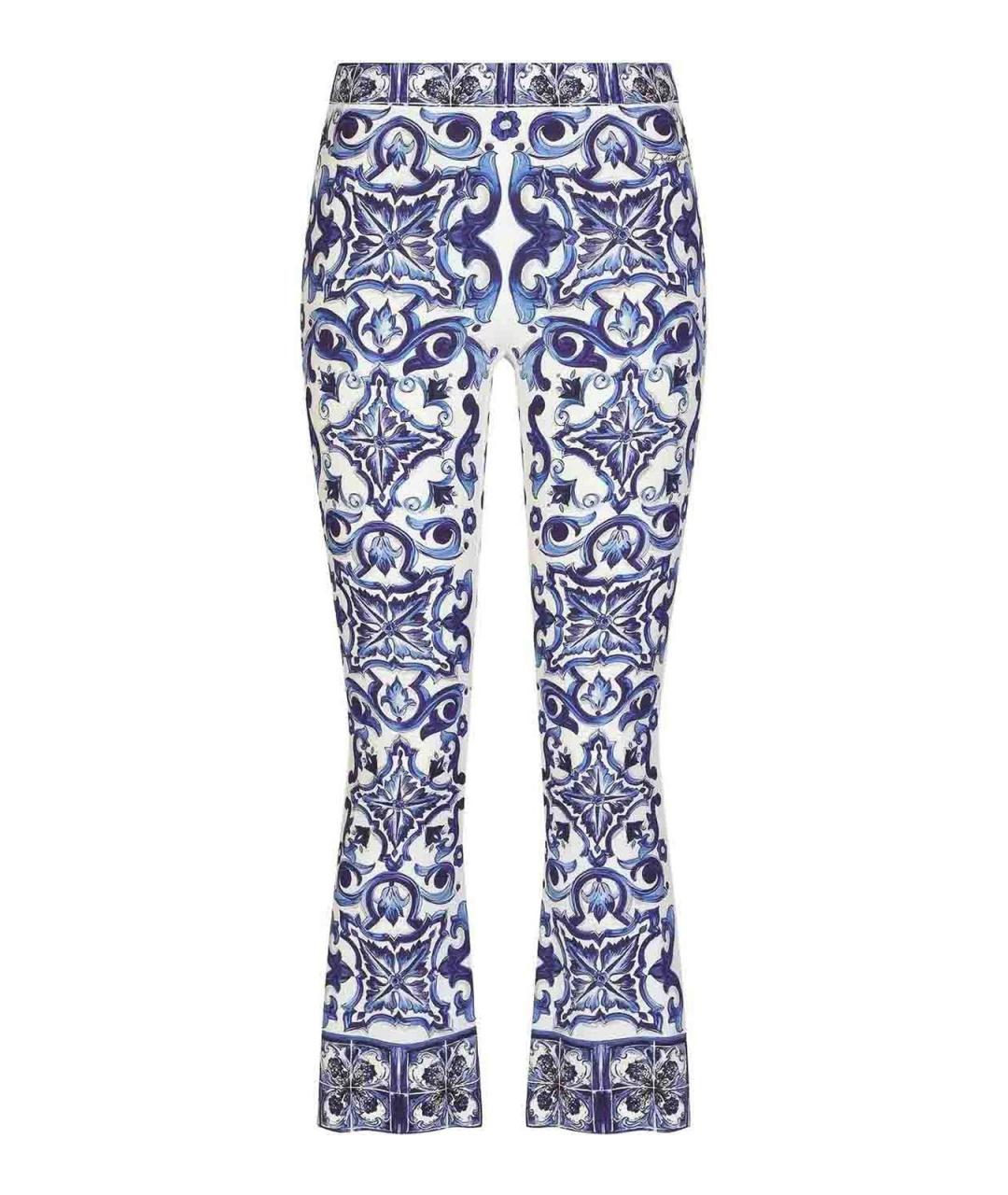 DOLCE&GABBANA Мульти хлопковые прямые брюки, фото 1
