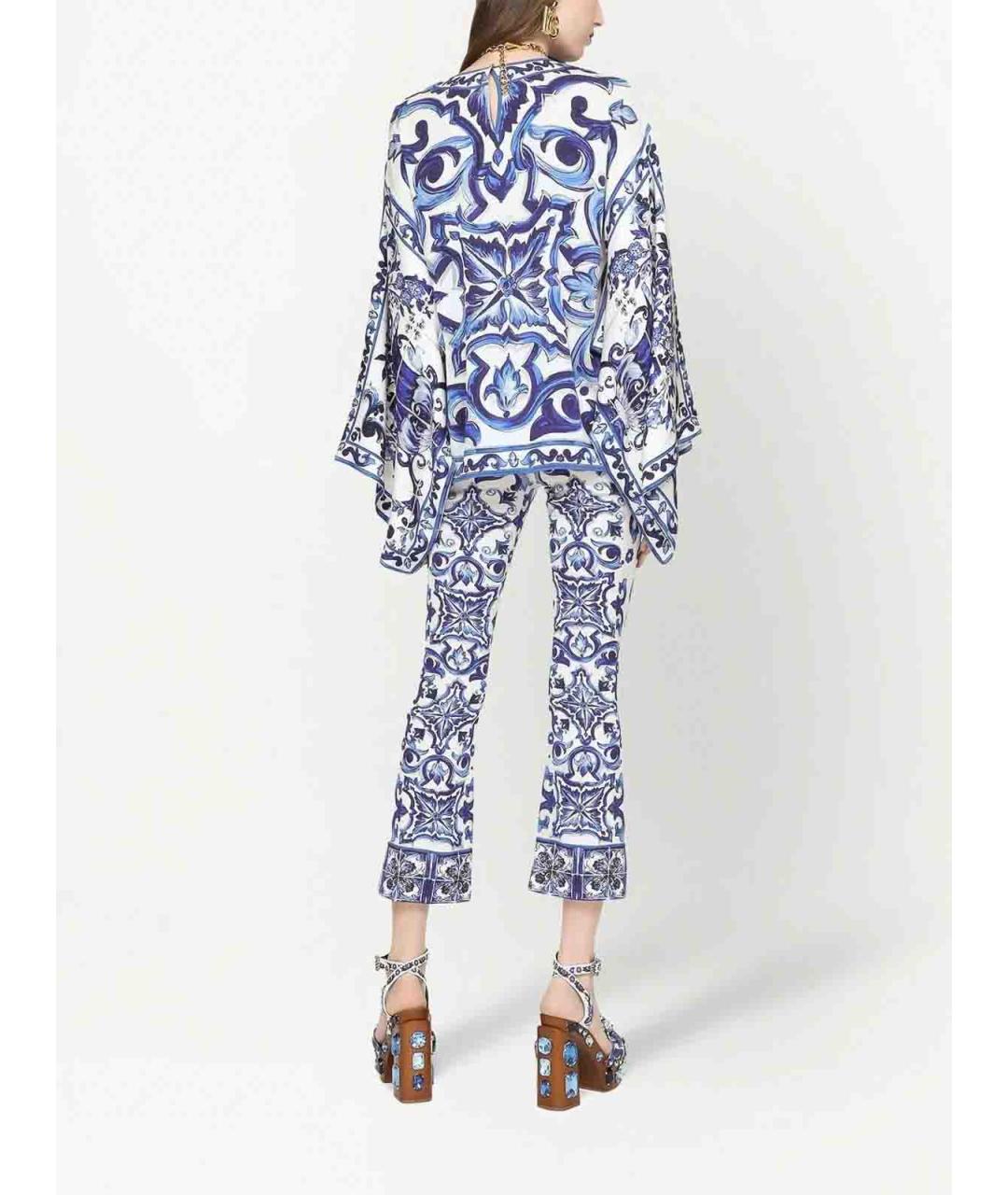 DOLCE&GABBANA Мульти хлопковые прямые брюки, фото 3