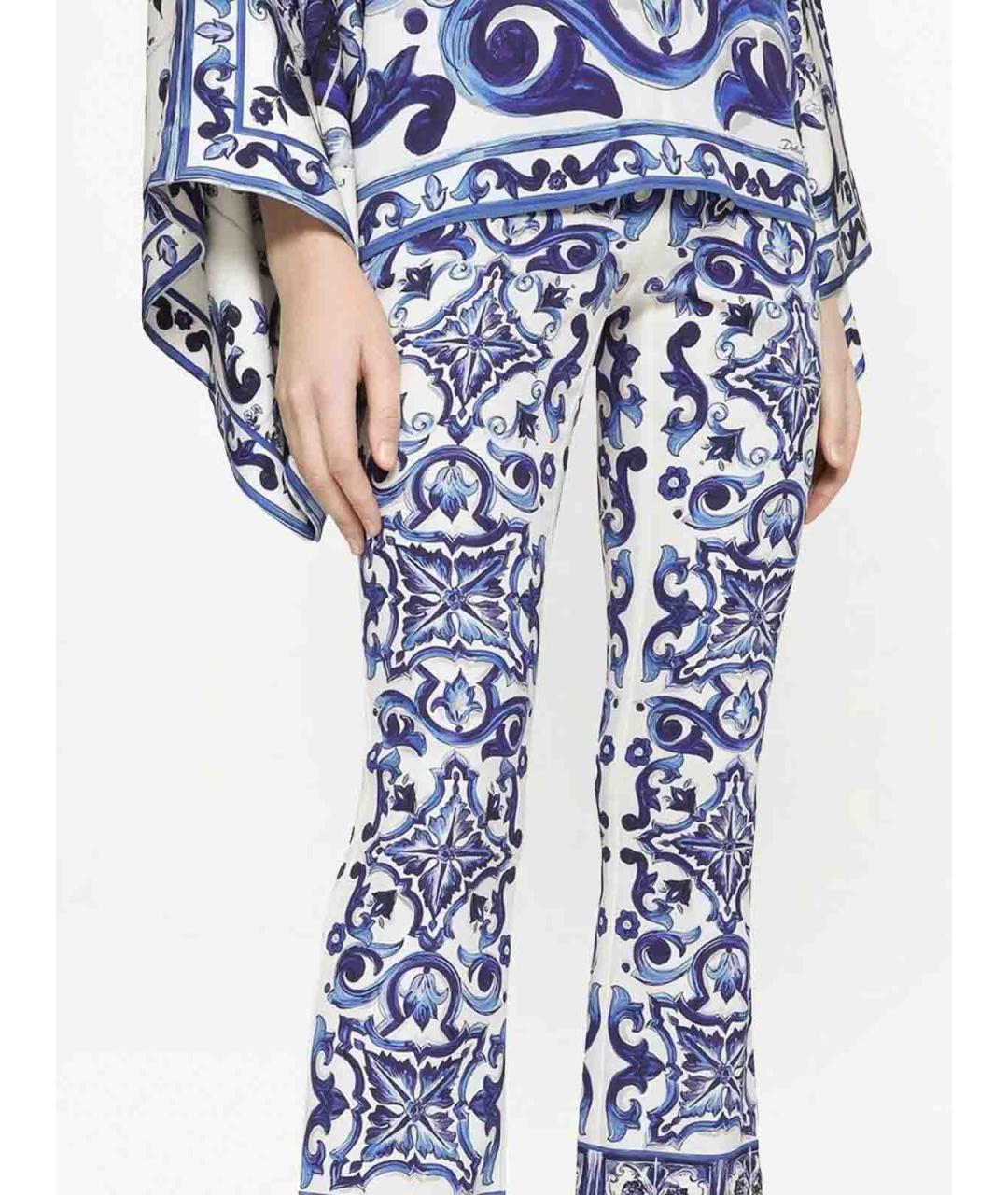 DOLCE&GABBANA Мульти хлопковые прямые брюки, фото 4