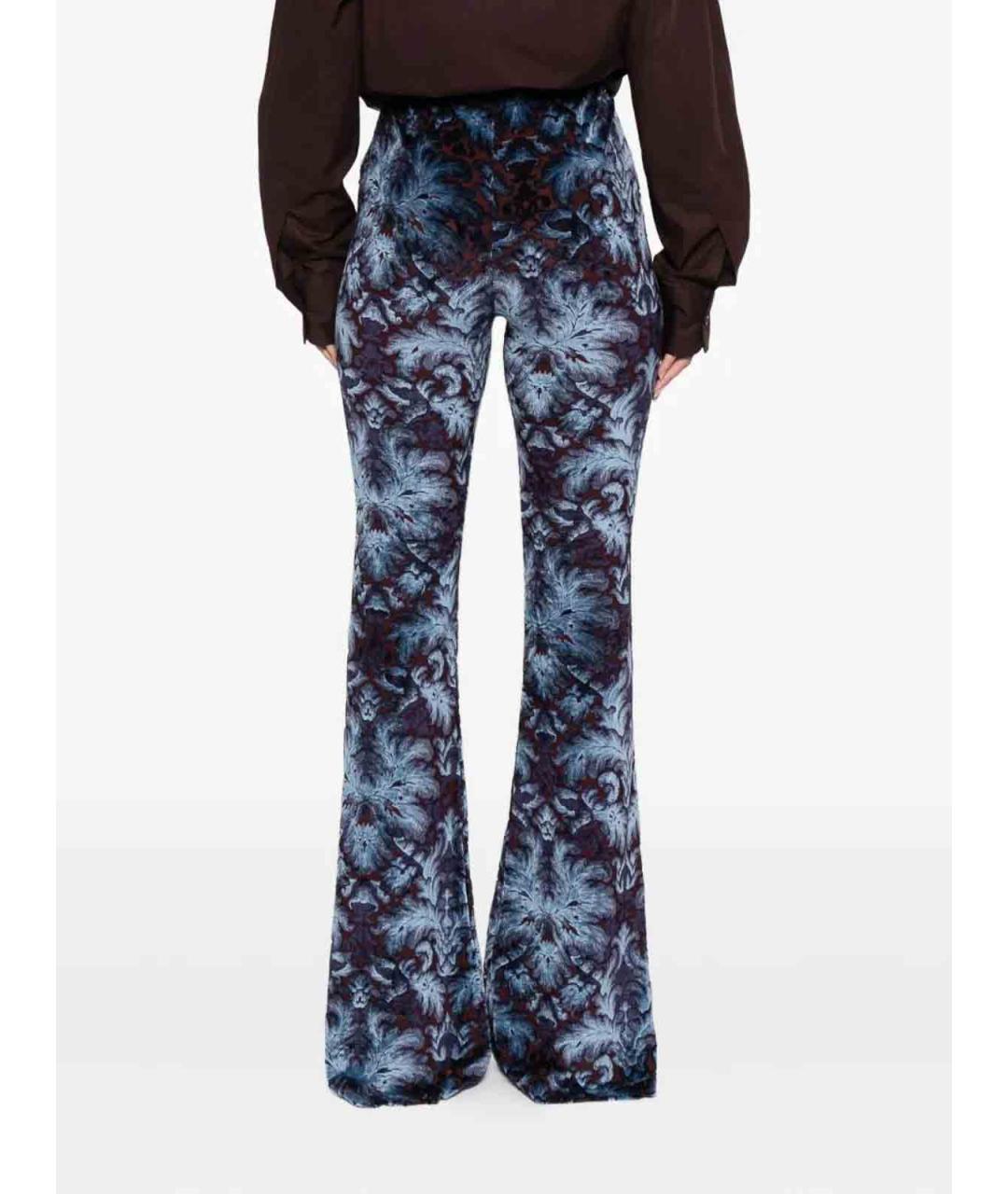 ETRO Синие вискозные брюки широкие, фото 4