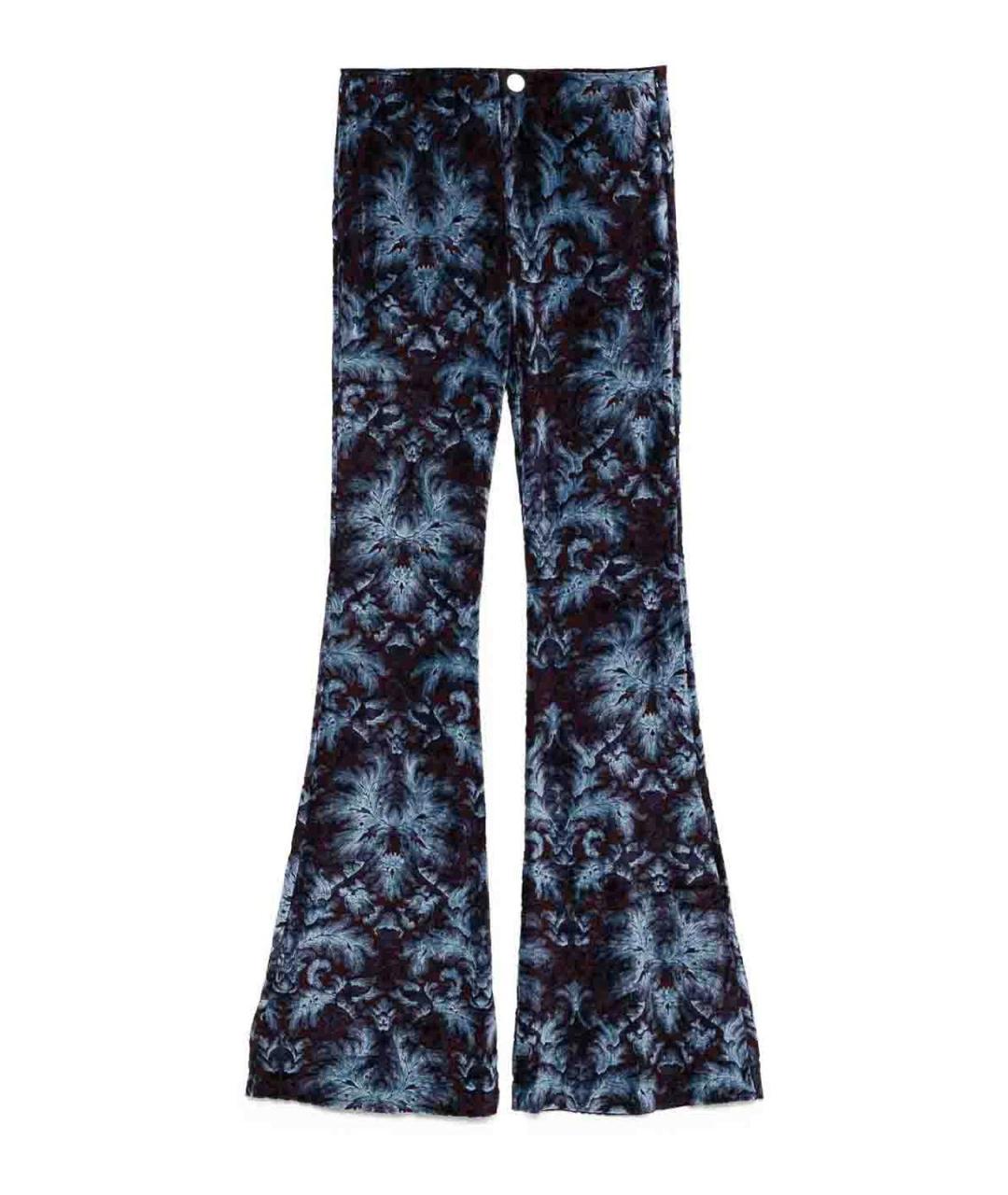 ETRO Синие вискозные брюки широкие, фото 1