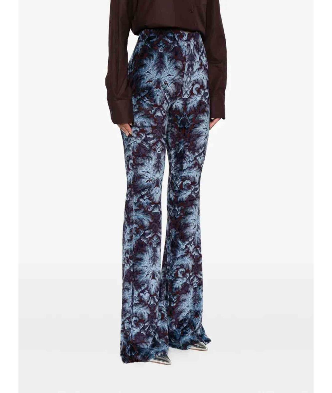 ETRO Синие вискозные брюки широкие, фото 2