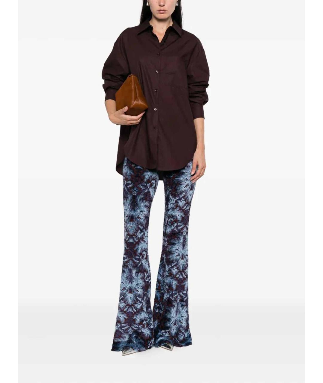 ETRO Синие вискозные брюки широкие, фото 3