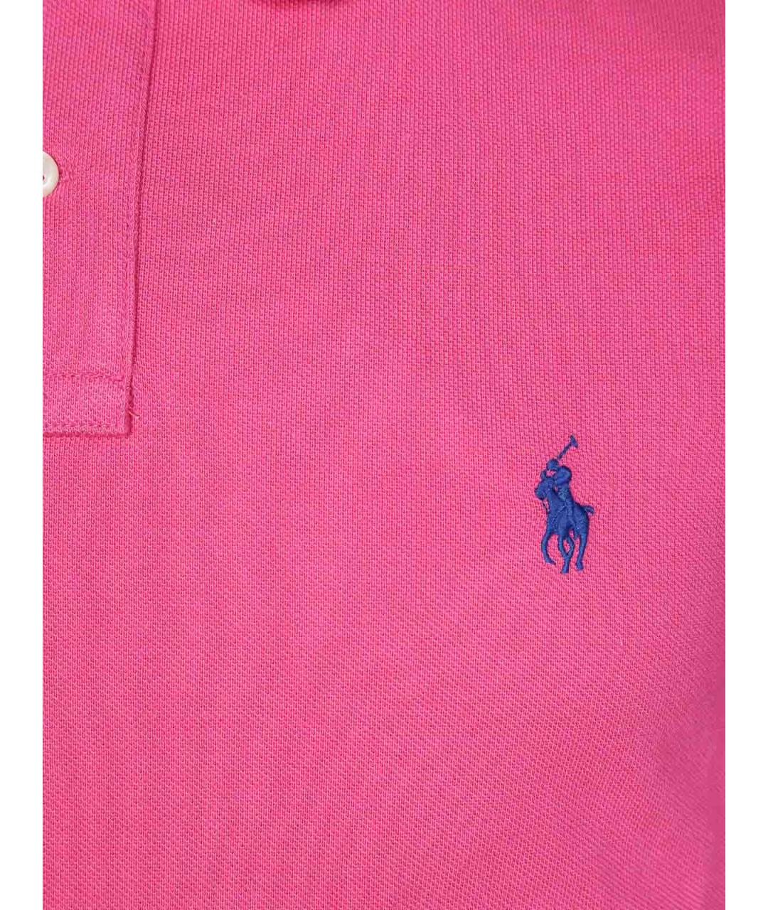 POLO RALPH LAUREN Розовое хлопковое поло с коротким рукавом, фото 3