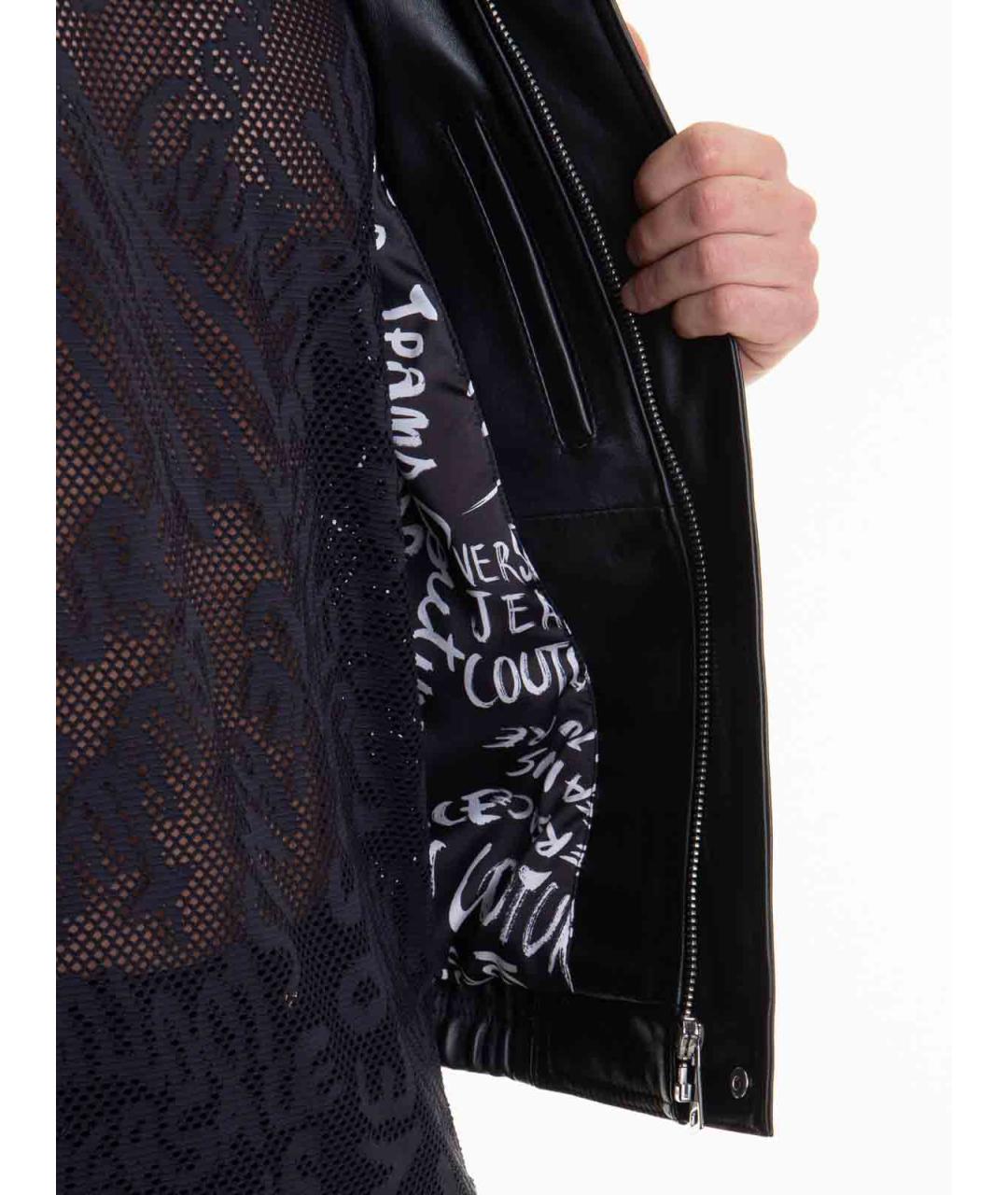 VERSACE JEANS COUTURE Черный кожаный жилет, фото 5