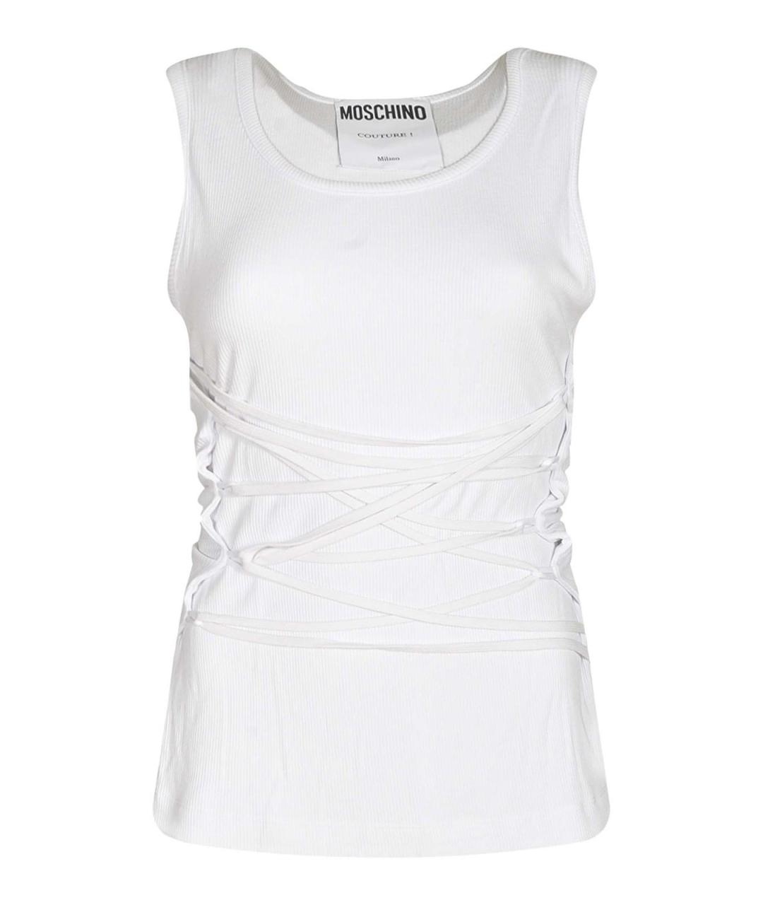 MOSCHINO Белая хлопковая майка, фото 1