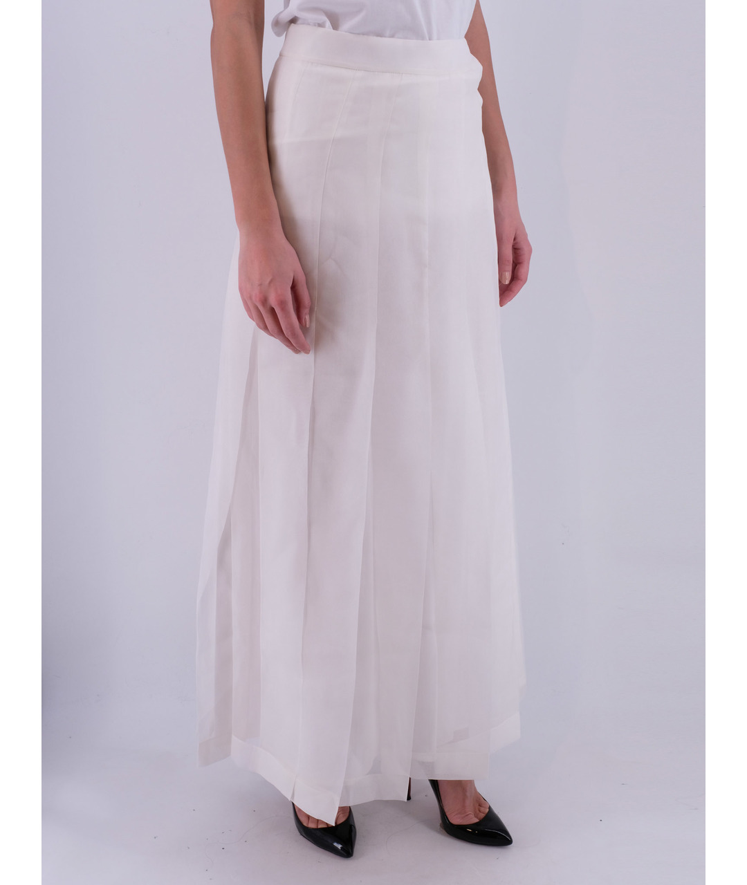 ERMANNO SCERVINO Белая шелковая юбка макси, фото 2