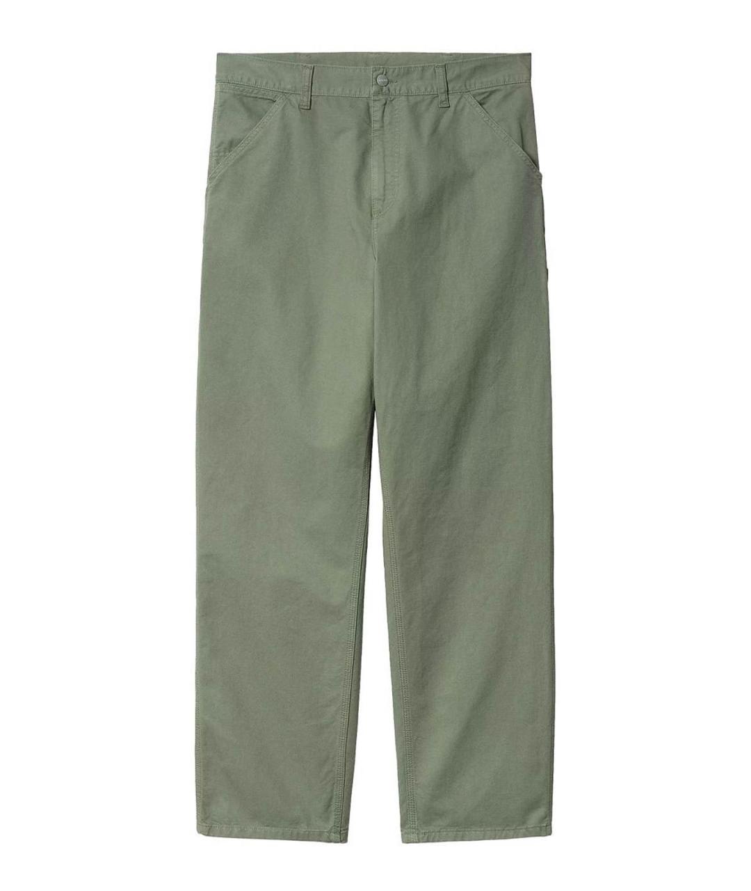 CARHARTT Зеленые хлопковые повседневные брюки, фото 1