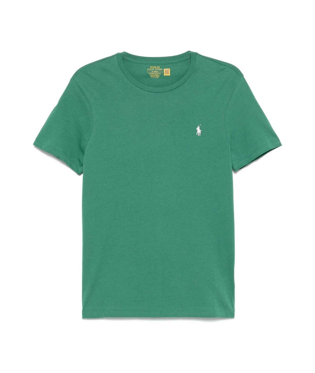 POLO RALPH LAUREN Зеленая хлопковая футболка, фото 1