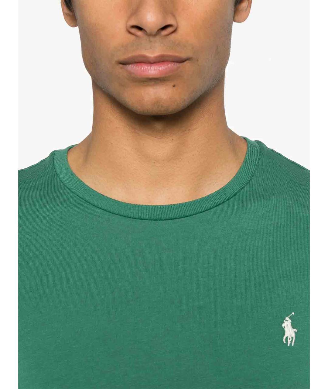 POLO RALPH LAUREN Зеленая хлопковая футболка, фото 4