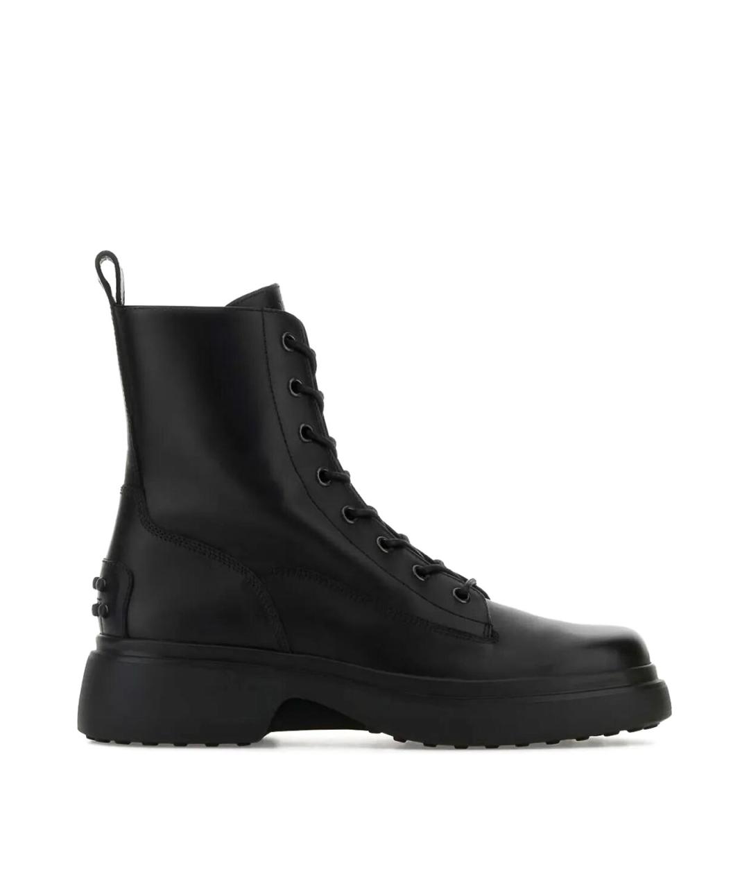TOD'S Черные кожаные сапоги, фото 1