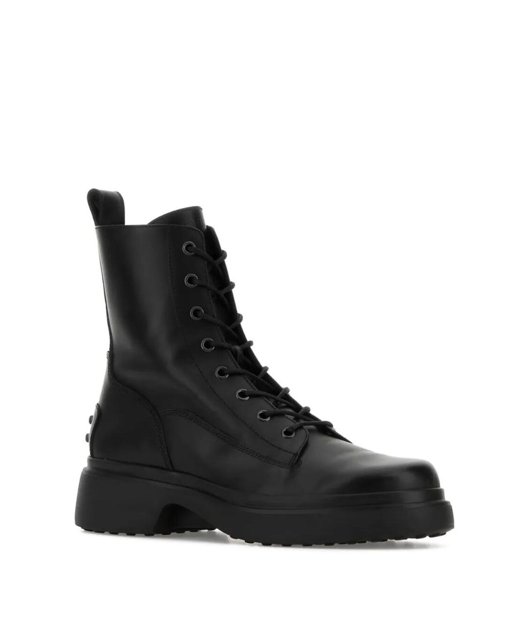 TOD'S Черные кожаные сапоги, фото 2