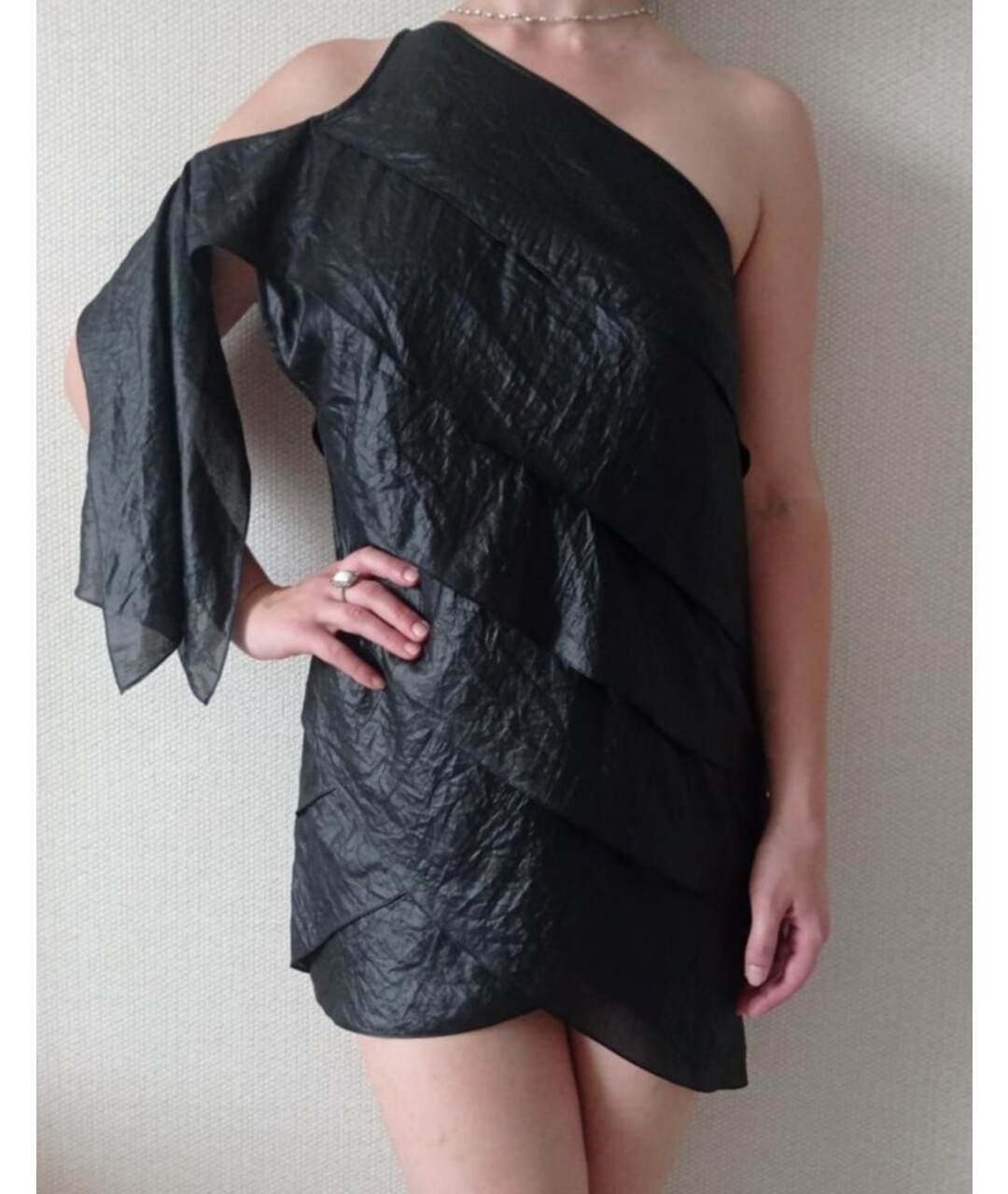 BCBG MAXAZRIA Черное полиэстеровое повседневное платье, фото 4