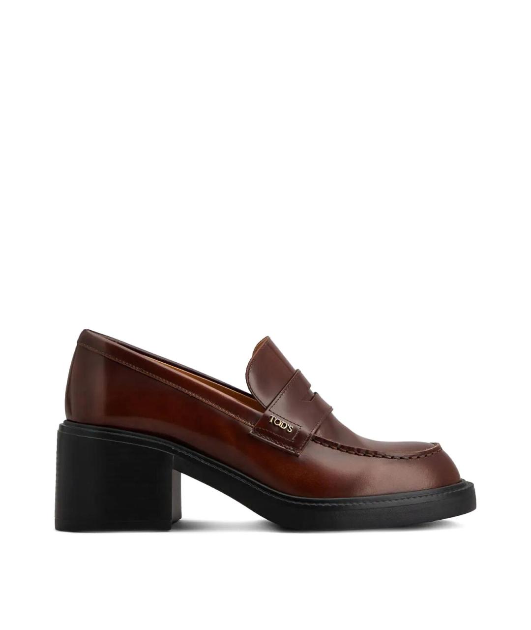 TOD'S Коричневые кожаные лоферы, фото 1