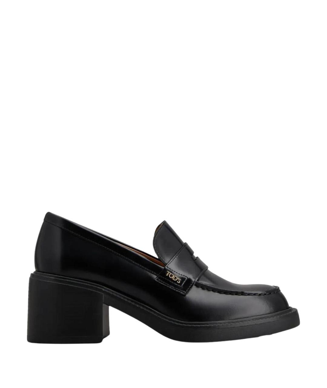 TOD'S Черные кожаные лоферы, фото 1
