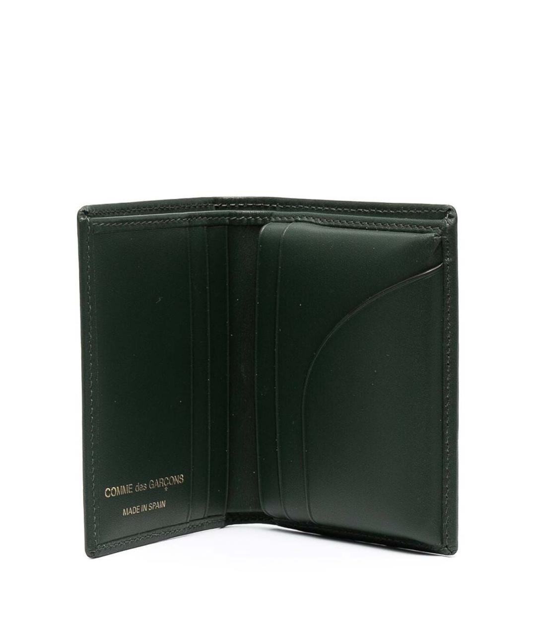 COMME DES GARÇONS WALLET Зеленый кожаный кошелек, фото 3