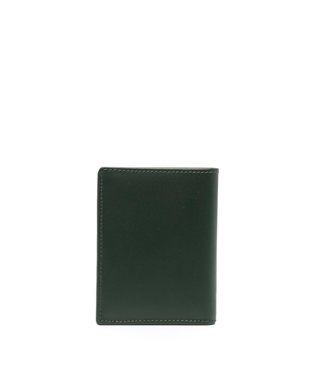 COMME DES GARÇONS WALLET Зеленый кожаный кошелек, фото 2