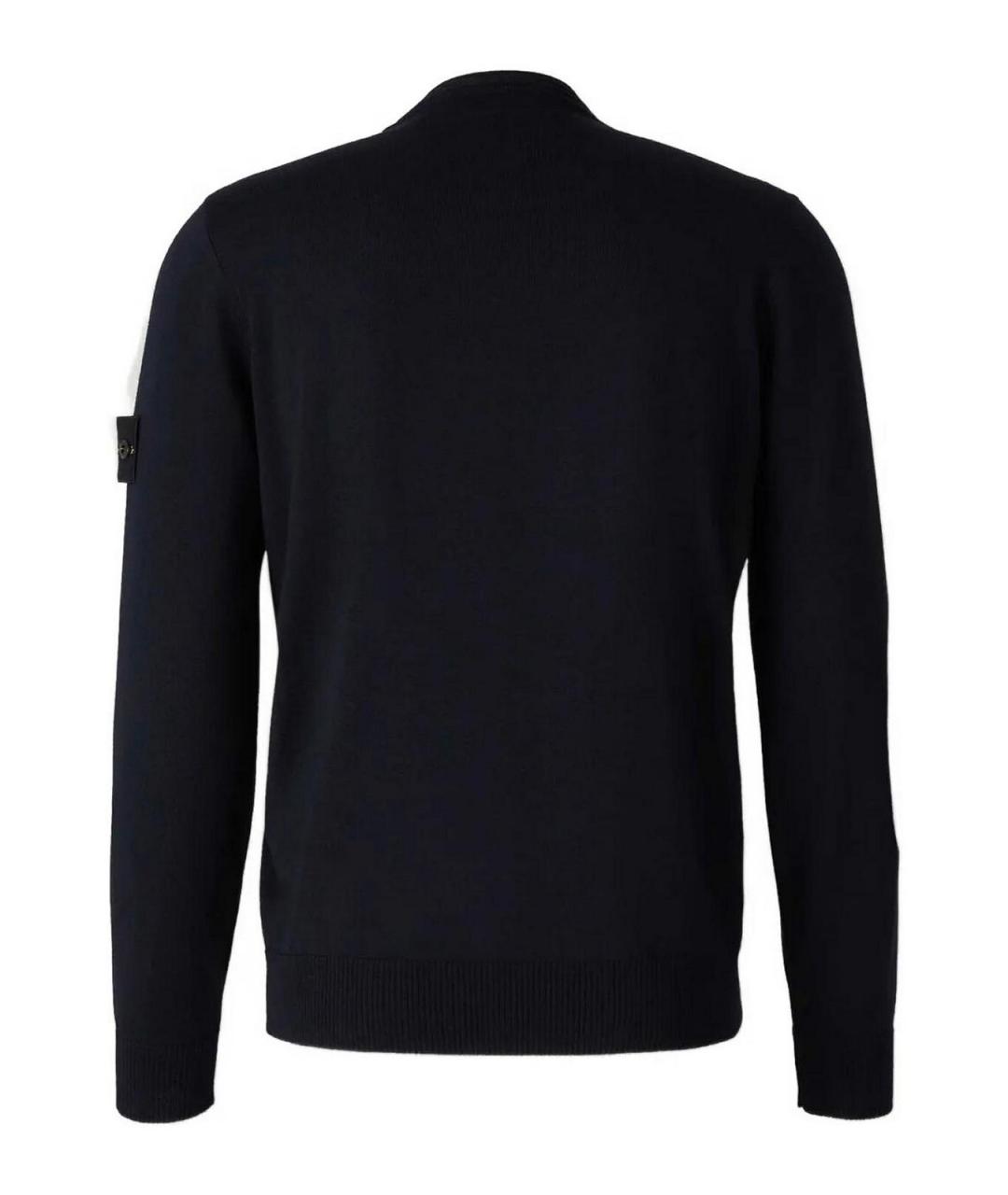 STONE ISLAND Темно-синий шерстяной джемпер / свитер, фото 2