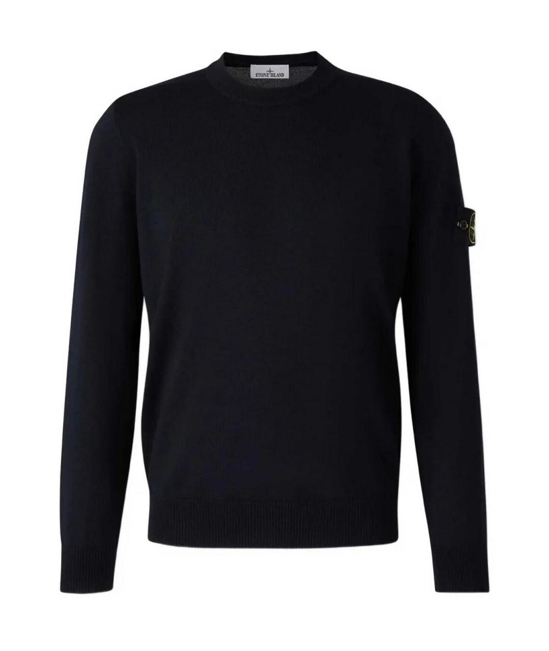 STONE ISLAND Темно-синий шерстяной джемпер / свитер, фото 1