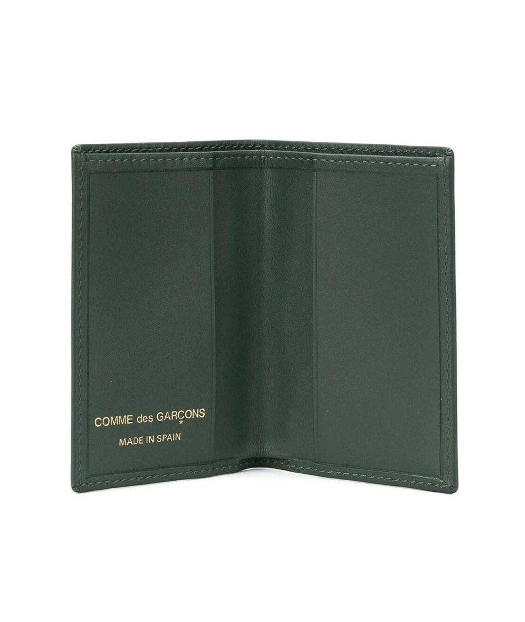 COMME DES GARÇONS WALLET Зеленый кожаный кошелек, фото 2