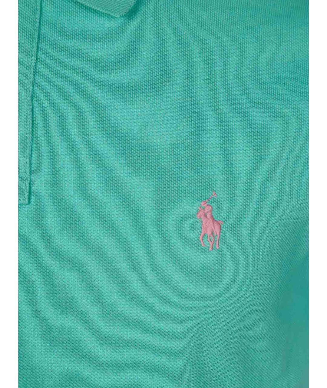 POLO RALPH LAUREN Зеленое хлопковое поло с коротким рукавом, фото 3