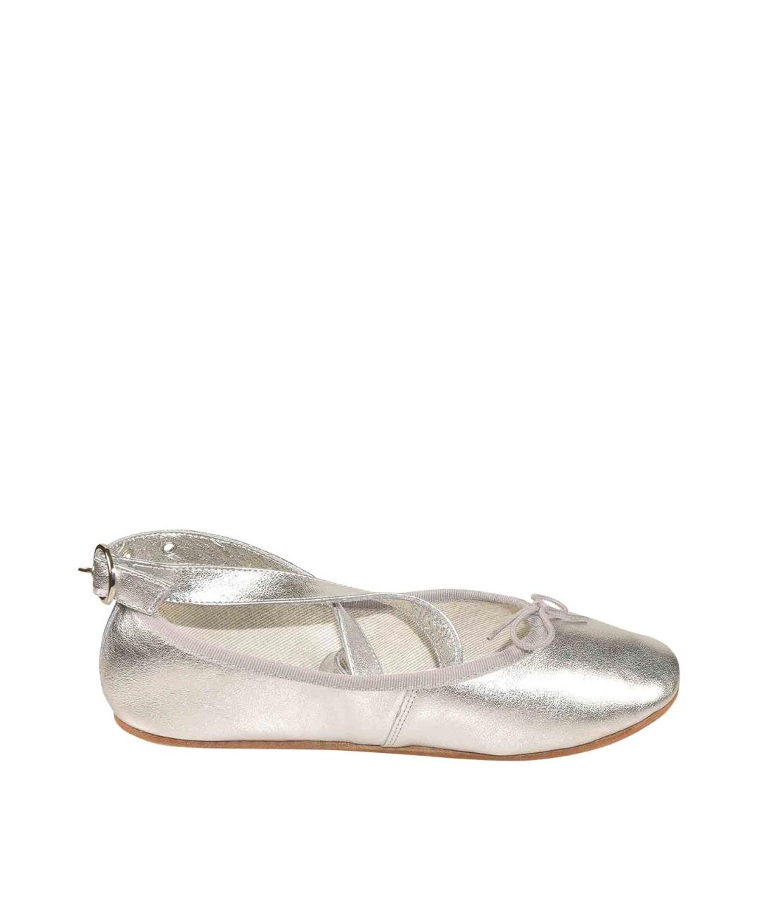 REPETTO Серебряные кожаные балетки, фото 1
