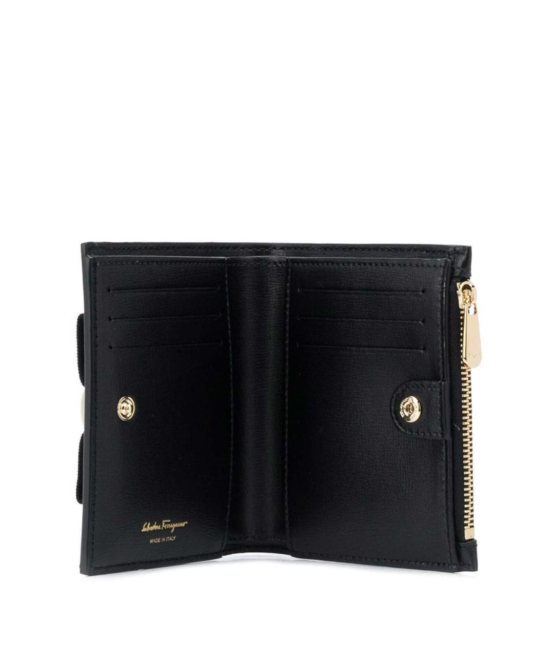 FERRAGAMO Черный кожаный кошелек, фото 3