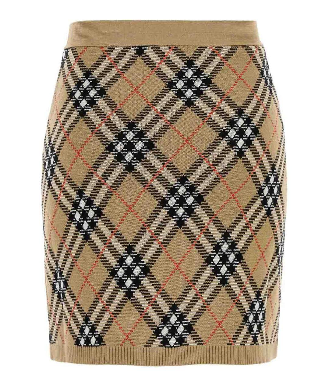 BURBERRY Мульти шерстяная юбка миди, фото 2